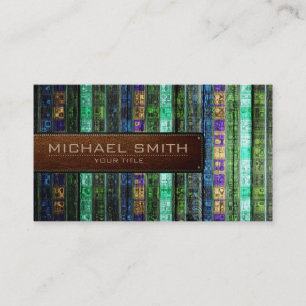 Mozaïek Houten Elegant Lederen Look #17 Visitekaartje