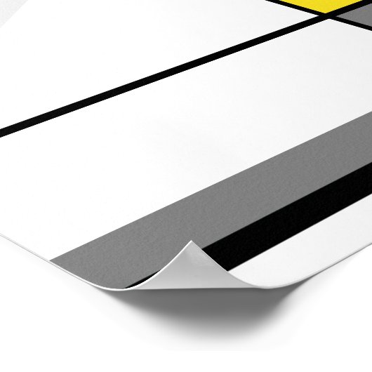 Mozaïek in geel, grijs en zwart geometrisch ontwer poster (Hoek)