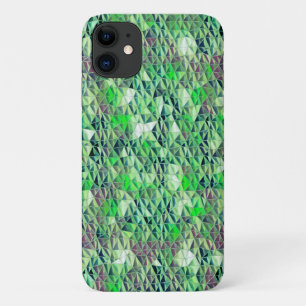 Mozaïek in groene driehoeken met verlooptonen t iPhone 11 hoesje
