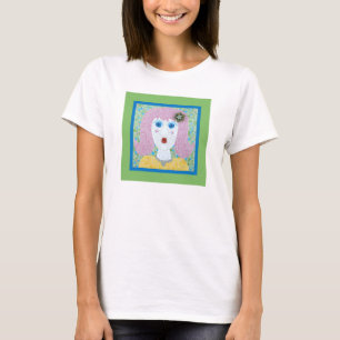 Mozaïek - Ingrid met Groene & Blauwe Grens T-shirt
