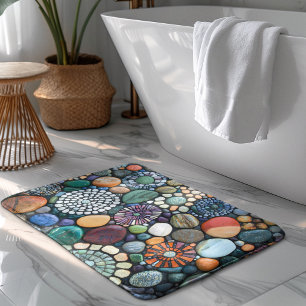 Mozaïek Kleurrijke Stenen Woord Zee Glas Badmat