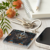 Mozaïek Leopard Majesteit Sleutelhanger (Voorkant Rechts)