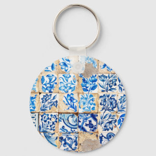 mozaïek lissabon blauwe decoratie portugal oude te sleutelhanger