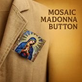 Mozaïek Madonna Vierkante Button 5,1 Cm