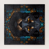 Mozaïek Majesteit: De Zwarte Panter Legpuzzel (Horizontaal)