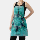 Mozaïek Mandala Bloem Blauw en Wit Schort (Insitu)