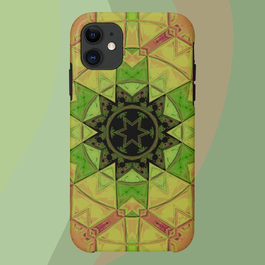 Mozaïek Mandala Bloem Geel Groen en Roze Case-Mate iPhone Case