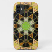 Mozaïek Mandala Bloem Groen Geel en Zwart Case-Mate iPhone Case (Achterkant)