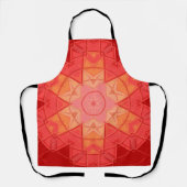 Mozaïek Mandala Bloem Rood en Sinaasappel Schort (Voorkant)