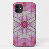 Mozaïek Mandala Bloem Roze en Wit Case-Mate iPhone Case (Achterkant)