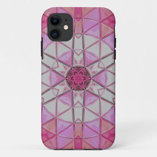 Mozaïek Mandala Bloem Roze en Wit Case-Mate iPhone Case (Achterkant)