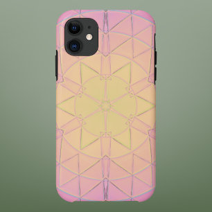Mozaïek Mandala geel en roze iPhone 11 Hoesje