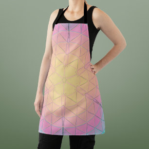 Mozaïek Mandala geel roze en blauw Schort