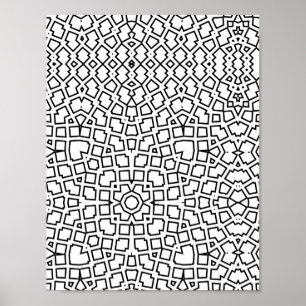 Mozaïek Mandala Patroon Kleurplaat Geometrisch Poster