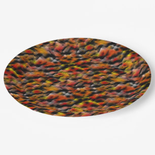 Mozaïek met een mengsel van rode en geslepen verlo papieren bordje