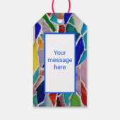 Mozaïek met meerkleurige monogram cadeaulabel (Achterkant)