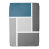Mozaïek Modern Blauwgroen Wit en Grijs Badmat (Voorkant Verticaal)