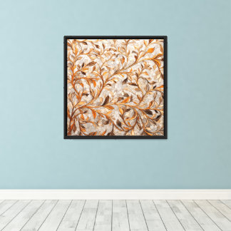 Mozaïek muurkunst met bladeren patroon canvas afdruk