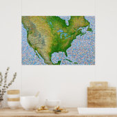Mozaïek Noord-Amerika Poster (Keuken)
