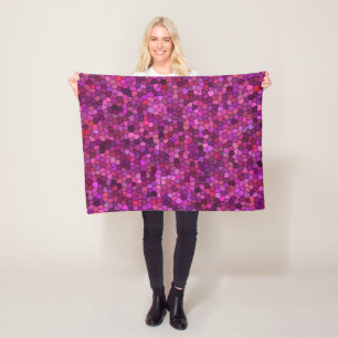 Mozaïek Paars Roze Fleece Deken