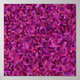 Mozaïek Paars Roze Poster