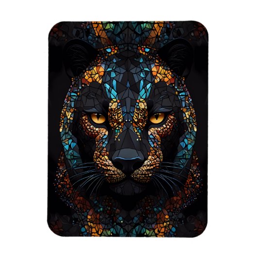 Mozaïek Panther Art Magneet (Verticaal)