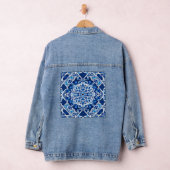 Mozaïek Patroon in Indigo en Kobalt Blauw Denim Jacket (Hangar)