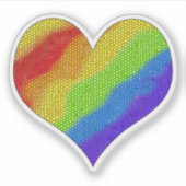Mozaïek Regenboog Hart - Multi-Coloured Sunshine Sticker (Voorkant)