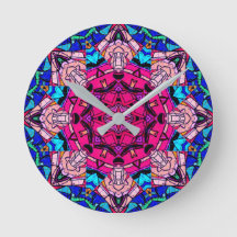 Mozaïek Roze Mandala Bloemen Psychedelische Retro