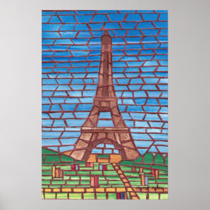 Mozaïek Schilderij van Eiffeltoren Posters