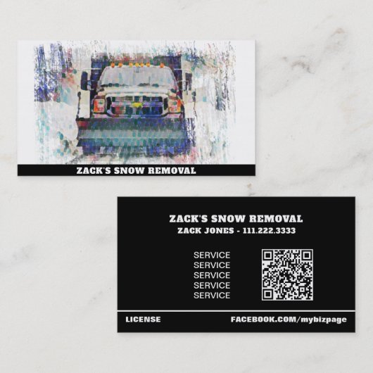 *~* Mozaïek Sneeuwverwijdering Sneeuwvrachtwagen A Visitekaartje (Voorkant / Achterkant)