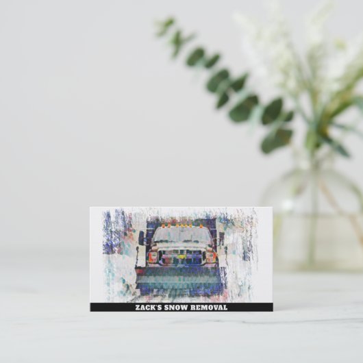 *~* Mozaïek Sneeuwverwijdering Sneeuwvrachtwagen A Visitekaartje (Staand voorkant)