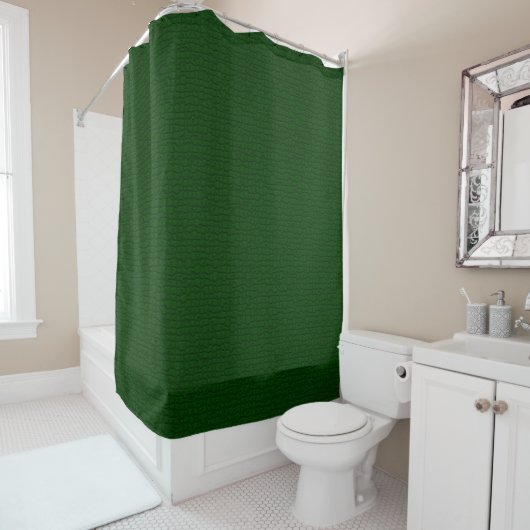 Mozaïek Solid Forest Green Textured Pattern Douchegordijn (In situ)