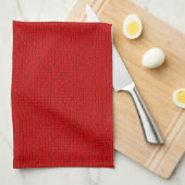 Mozaïek Solid Red Textured Pattern Theedoek (Quarter Fold)
