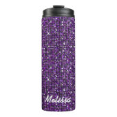 Mozaïek Sparkle Squares Paarse ID653 Thermosbeker (Voorkant)