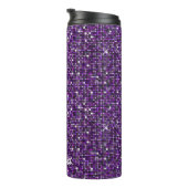 Mozaïek Sparkle Squares Paarse ID653 Thermosbeker (Geroteerd rechts)