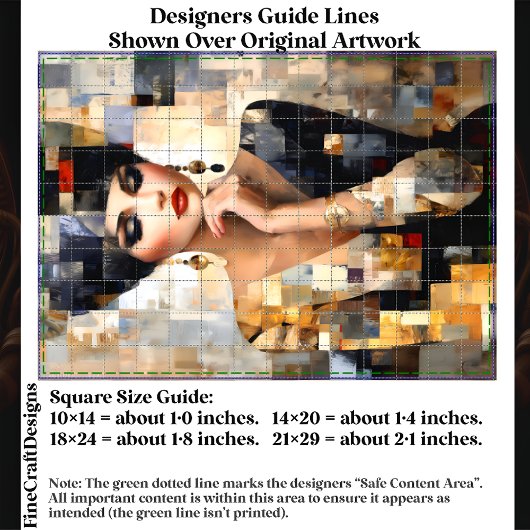 Mozaïek Stijl Kunst van Glamoureuze Vrouw EB7R Dec Tissuepapier