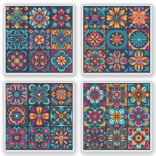 Mozaïek Tegels Flower 21 - 24 Sticker