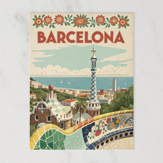 Mozaïek Uitzicht met Gaudí-stijl Briefkaart