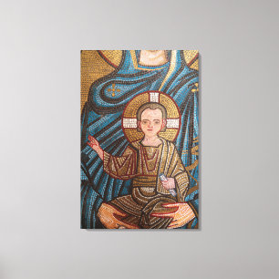 Mozaïek van Baby Jesus Canvas Afdruk