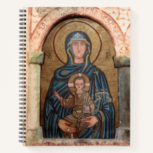 Mozaïek van de Maagd Maria en Jezus Notitieboek