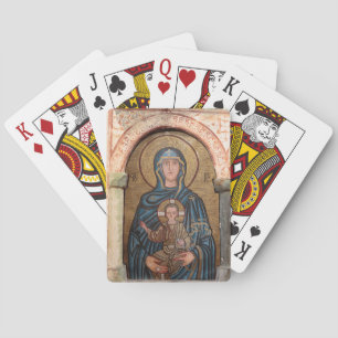 Mozaïek van de Maagd Maria en Jezus Speelkaarten