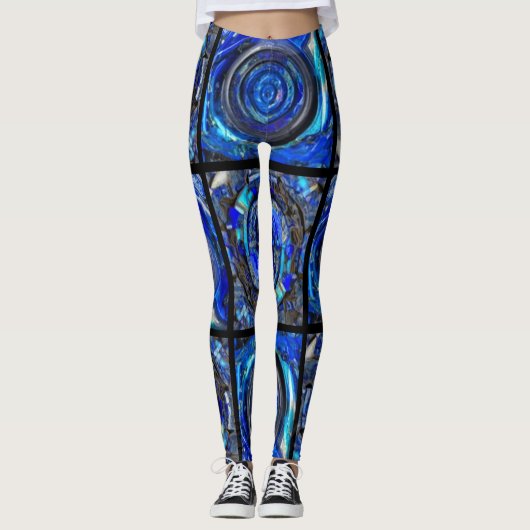 Mozaïek van fractale cirkels leggings (Voorkant)