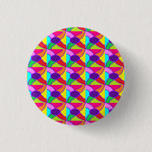 Mozaïek van groot onderzetter met heldere kleuren ronde button 3,2 cm