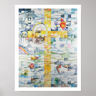 Mozaïek van het kruis poster