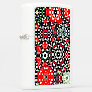 Mozaïek van kaleidoscoop-zeshoek, rood zwart tot r