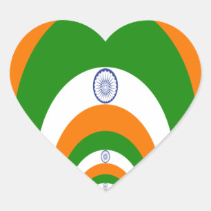 Mozaïek van Majesteit: De vlag van India in een ca Hart Sticker