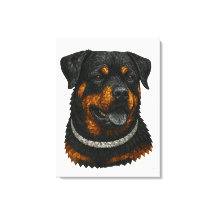 Mozaïek van Rottweiler-portret in edelstenen