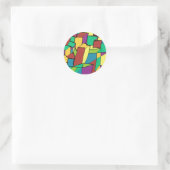 Mozaïek van vierkanten ronde sticker (Tas)