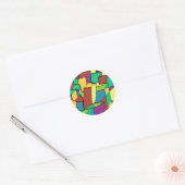 Mozaïek van vierkanten ronde sticker (Envelop)